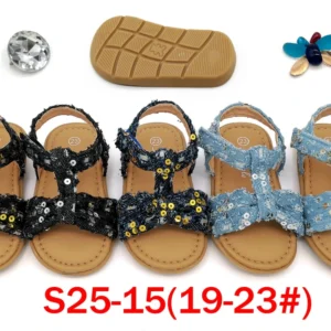 Stylish kids’ denim sandals